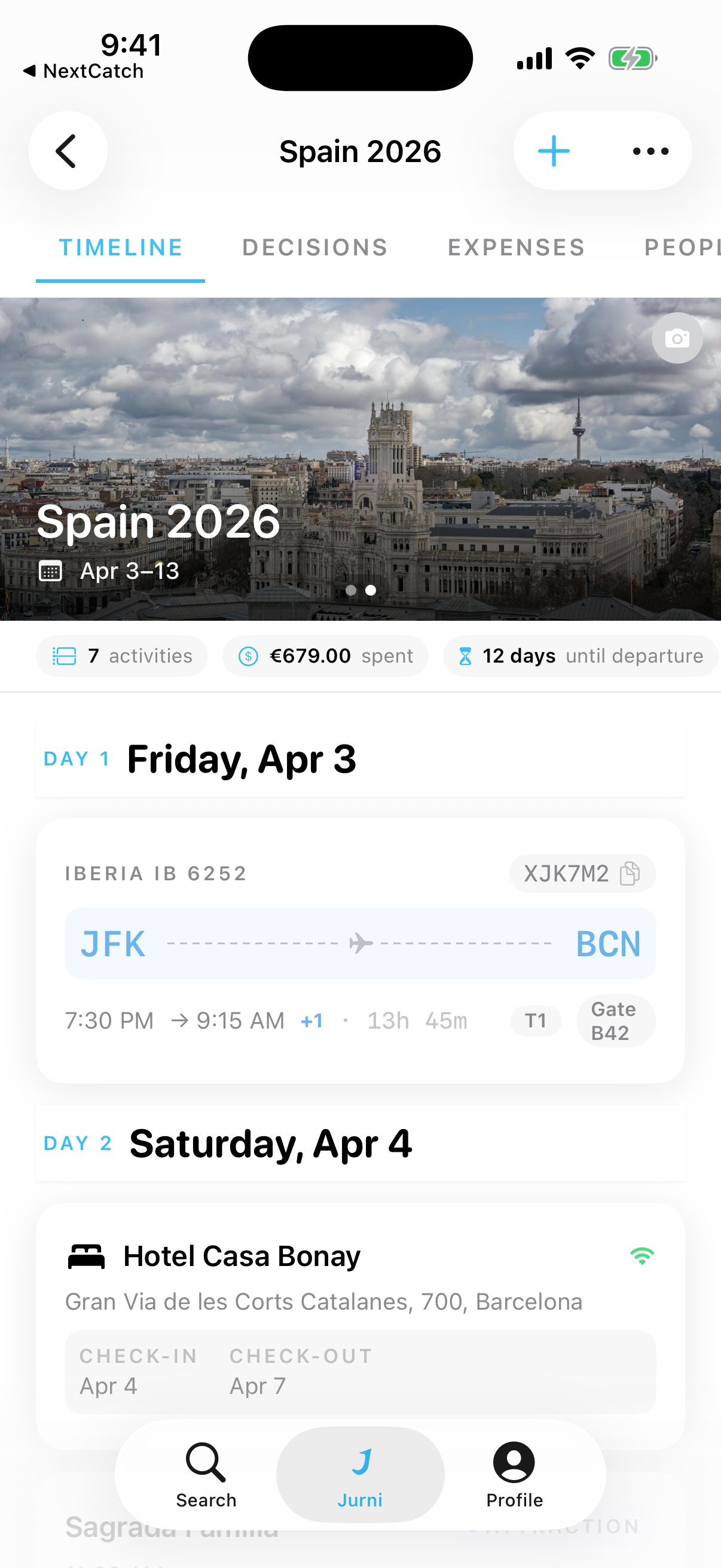 Day-by-day itinerary